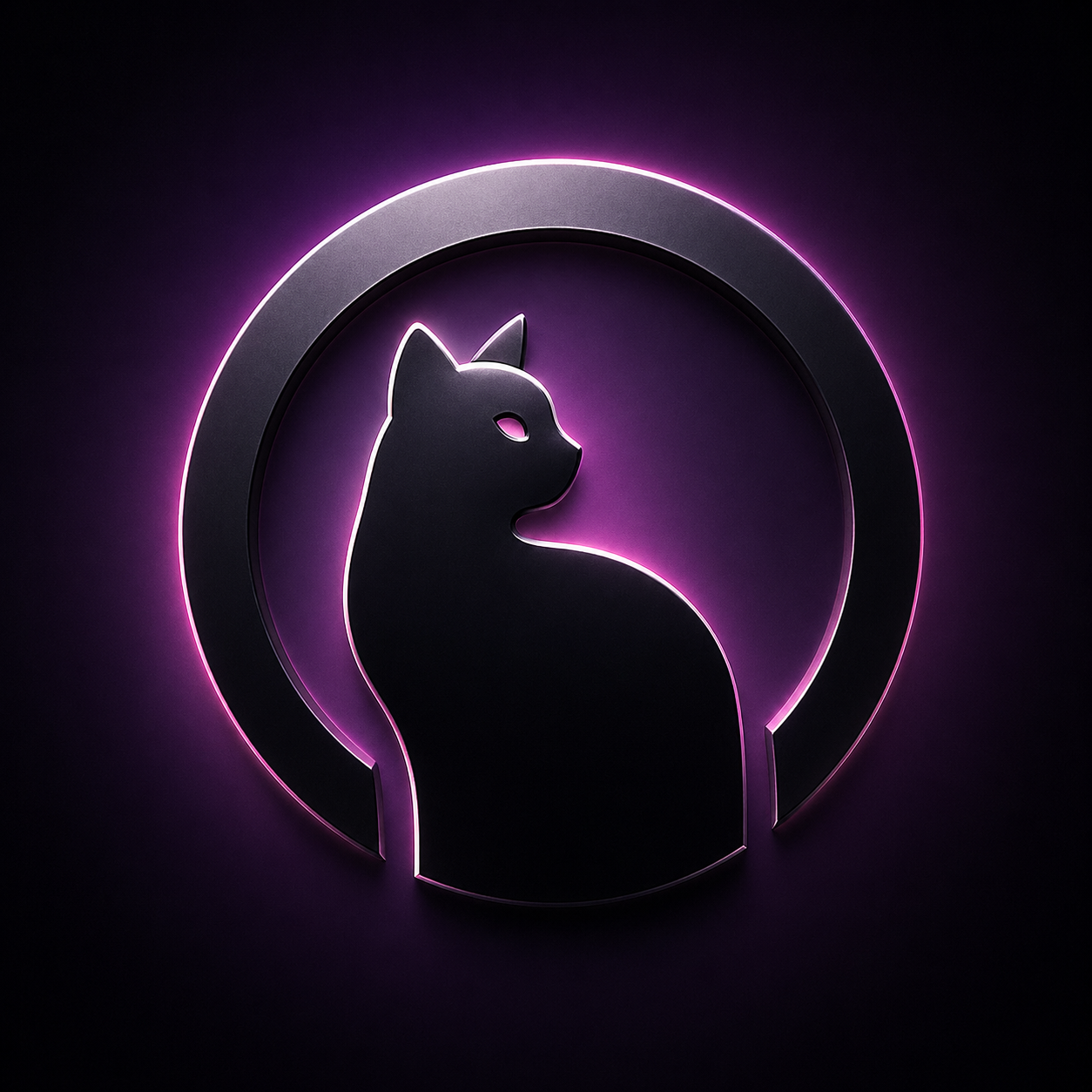 Stylized cat profile logo